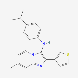 7-methyl-N-[4-(propan-2-yl)phenyl]-2-(thiophen-3-yl)imidazo[1,2-a]pyridin-3-amine