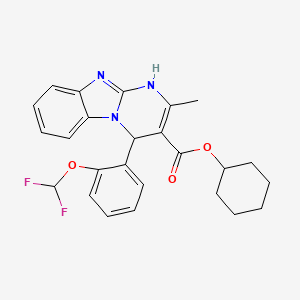 Cyclohexyl 4-[2-(difluoromethoxy)phenyl]-2-methyl-1,4-dihydropyrimido[1,2-a]benzimidazole-3-carboxylate