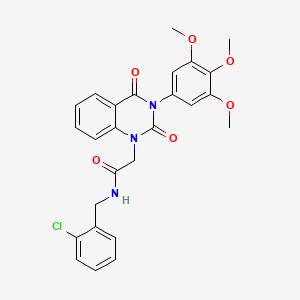 molecular formula C26H24ClN3O6 B11436336 N-(2-chlorobenzyl)-2-(2,4-dioxo-3-(3,4,5-trimethoxyphenyl)-3,4-dihydroquinazolin-1(2H)-yl)acetamide 