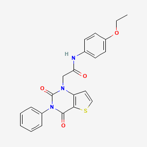 molecular formula C22H19N3O4S B11436367 2-(2,4-dioxo-3-phenyl-3,4-dihydrothieno[3,2-d]pyrimidin-1(2H)-yl)-N-(4-ethoxyphenyl)acetamide 