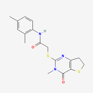 molecular formula C17H19N3O2S2 B11436370 N-(2,4-Dimethylphenyl)-2-({3-methyl-4-oxo-3H,4H,6H,7H-thieno[3,2-D]pyrimidin-2-YL}sulfanyl)acetamide 