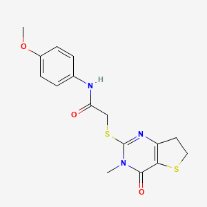 molecular formula C16H17N3O3S2 B11436388 N-(4-Methoxyphenyl)-2-[(3-methyl-4-oxo-3,4,6,7-tetrahydrothieno[3,2-D]pyrimidin-2-YL)sulfanyl]acetamide 