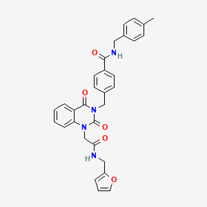 4-{[1-({[(Furan-2-YL)methyl]carbamoyl}methyl)-2,4-dioxo-1,2,3,4-tetrahydroquinazolin-3-YL]methyl}-N-[(4-methylphenyl)methyl]benzamide