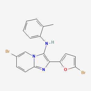 molecular formula C18H13Br2N3O B11436407 6-bromo-2-(5-bromofuran-2-yl)-N-(2-methylphenyl)imidazo[1,2-a]pyridin-3-amine 