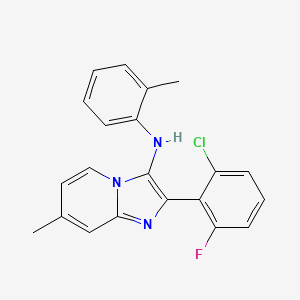 molecular formula C21H17ClFN3 B11436418 2-(2-chloro-6-fluorophenyl)-7-methyl-N-(2-methylphenyl)imidazo[1,2-a]pyridin-3-amine 