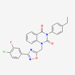 1-((3-(4-chloro-3-fluorophenyl)-1,2,4-oxadiazol-5-yl)methyl)-3-(4-ethylphenyl)quinazoline-2,4(1H,3H)-dione