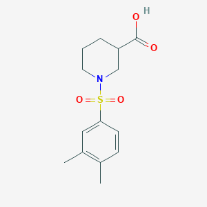 molecular formula C14H19NO4S B11436439 1-[(3,4-Dimethylphenyl)sulfonyl]piperidine-3-carboxylic acid 