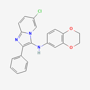 6-chloro-N-(2,3-dihydro-1,4-benzodioxin-6-yl)-2-phenylimidazo[1,2-a]pyridin-3-amine