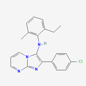 molecular formula C21H19ClN4 B11436506 2-(4-chlorophenyl)-N-(2-ethyl-6-methylphenyl)imidazo[1,2-a]pyrimidin-3-amine 