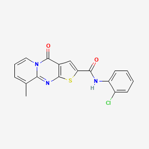 molecular formula C18H12ClN3O2S B11436513 N-(2-chlorophenyl)-9-methyl-4-oxo-4H-pyrido[1,2-a]thieno[2,3-d]pyrimidine-2-carboxamide 