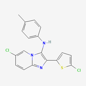 molecular formula C18H13Cl2N3S B11436519 6-chloro-2-(5-chlorothiophen-2-yl)-N-(4-methylphenyl)imidazo[1,2-a]pyridin-3-amine 