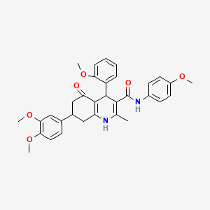 7-(3,4-dimethoxyphenyl)-4-(2-methoxyphenyl)-N-(4-methoxyphenyl)-2-methyl-5-oxo-1,4,5,6,7,8-hexahydroquinoline-3-carboxamide