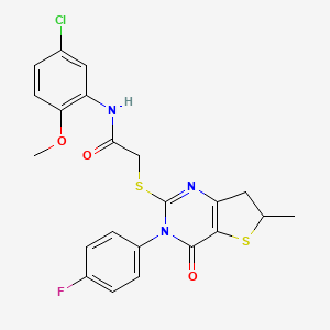 N-(5-chloro-2-methoxyphenyl)-2-((3-(4-fluorophenyl)-6-methyl-4-oxo-3,4,6,7-tetrahydrothieno[3,2-d]pyrimidin-2-yl)thio)acetamide