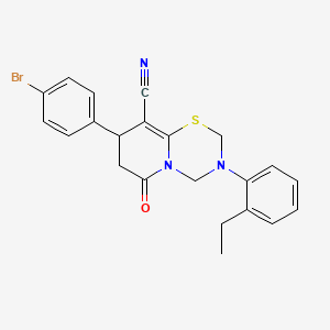 8-(4-bromophenyl)-3-(2-ethylphenyl)-6-oxo-3,4,7,8-tetrahydro-2H,6H-pyrido[2,1-b][1,3,5]thiadiazine-9-carbonitrile