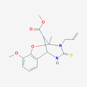 methyl 10-methoxy-2-methyl-3-(prop-2-en-1-yl)-4-thioxo-3,4,5,6-tetrahydro-2H-2,6-methano-1,3,5-benzoxadiazocine-11-carboxylate