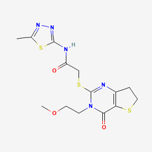 2-((3-(2-methoxyethyl)-4-oxo-3,4,6,7-tetrahydrothieno[3,2-d]pyrimidin-2-yl)thio)-N-(5-methyl-1,3,4-thiadiazol-2-yl)acetamide