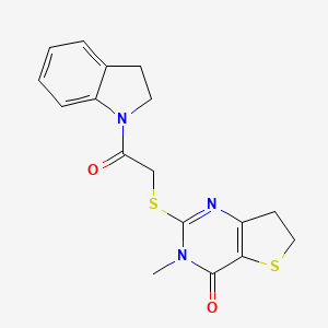 molecular formula C17H17N3O2S2 B11436581 2-((2-(indolin-1-yl)-2-oxoethyl)thio)-3-methyl-6,7-dihydrothieno[3,2-d]pyrimidin-4(3H)-one 