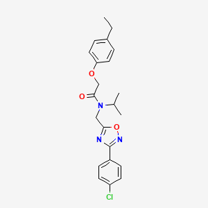 molecular formula C22H24ClN3O3 B11436582 N-{[3-(4-chlorophenyl)-1,2,4-oxadiazol-5-yl]methyl}-2-(4-ethylphenoxy)-N-(propan-2-yl)acetamide 