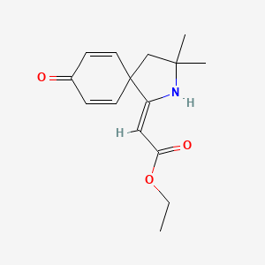 molecular formula C15H19NO3 B11436608 Ethyl (2Z)-(3,3-dimethyl-8-oxo-2-azaspiro[4.5]deca-6,9-dien-1-ylidene)ethanoate 