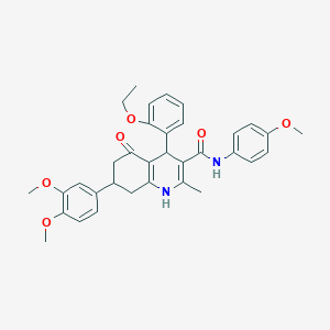 7-(3,4-dimethoxyphenyl)-4-(2-ethoxyphenyl)-N-(4-methoxyphenyl)-2-methyl-5-oxo-1,4,5,6,7,8-hexahydroquinoline-3-carboxamide