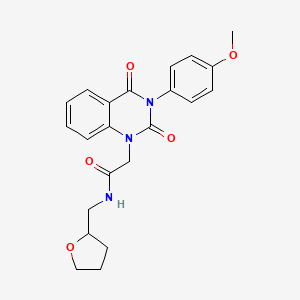 2-(3-(4-methoxyphenyl)-2,4-dioxo-3,4-dihydroquinazolin-1(2H)-yl)-N-((tetrahydrofuran-2-yl)methyl)acetamide