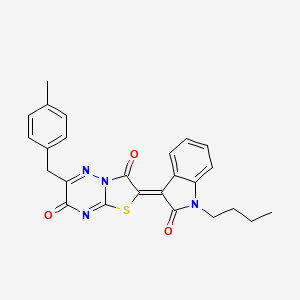 (2Z)-2-(1-butyl-2-oxo-1,2-dihydro-3H-indol-3-ylidene)-6-(4-methylbenzyl)-7H-[1,3]thiazolo[3,2-b][1,2,4]triazine-3,7(2H)-dione