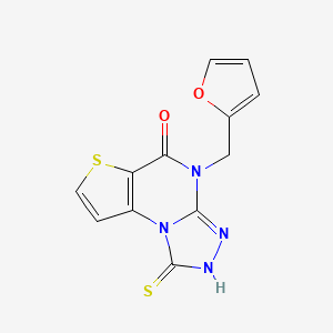 4-(2-furylmethyl)-1-thioxo-2,4-dihydrothieno[2,3-e][1,2,4]triazolo[4,3-a]pyrimidin-5(1H)-one