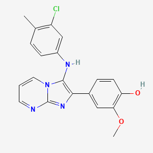 4-{3-[(3-Chloro-4-methylphenyl)amino]imidazo[1,2-a]pyrimidin-2-yl}-2-methoxyphenol