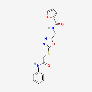 N-({5-[(2-anilino-2-oxoethyl)thio]-1,3,4-oxadiazol-2-yl}methyl)-2-furamide