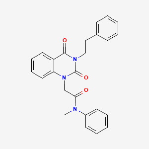 molecular formula C25H23N3O3 B11436688 2-[2,4-dioxo-3-(2-phenylethyl)-3,4-dihydroquinazolin-1(2H)-yl]-N-methyl-N-phenylacetamide 