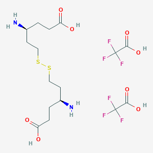 molecular formula C16H26F6N2O8S2 B114367 6,6'-Dithiobis(4-aminohexanoic acid) bis(trifluoroacetate) CAS No. 156143-51-0