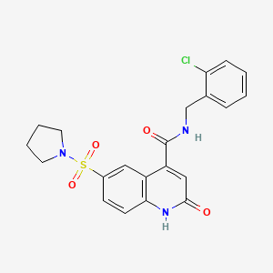 N-(2-chlorobenzyl)-2-oxo-6-(pyrrolidin-1-ylsulfonyl)-1,2-dihydroquinoline-4-carboxamide