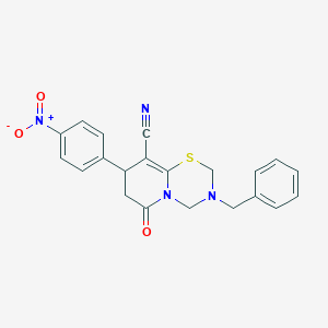 3-benzyl-8-(4-nitrophenyl)-6-oxo-3,4,7,8-tetrahydro-2H,6H-pyrido[2,1-b][1,3,5]thiadiazine-9-carbonitrile