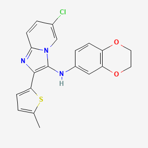 molecular formula C20H16ClN3O2S B11436736 6-chloro-N-(2,3-dihydro-1,4-benzodioxin-6-yl)-2-(5-methylthiophen-2-yl)imidazo[1,2-a]pyridin-3-amine 