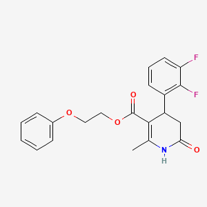 molecular formula C21H19F2NO4 B11436741 2-Phenoxyethyl 4-(2,3-difluorophenyl)-2-methyl-6-oxo-1,4,5,6-tetrahydropyridine-3-carboxylate 