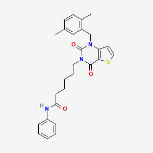 6-[1-[(2,5-dimethylphenyl)methyl]-2,4-dioxothieno[3,2-d]pyrimidin-3-yl]-N-phenylhexanamide