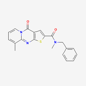 molecular formula C20H17N3O2S B11436767 N-benzyl-N,9-dimethyl-4-oxo-4H-pyrido[1,2-a]thieno[2,3-d]pyrimidine-2-carboxamide 