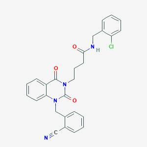 N-(2-chlorobenzyl)-4-[1-(2-cyanobenzyl)-2,4-dioxo-1,4-dihydroquinazolin-3(2H)-yl]butanamide