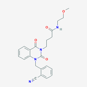 molecular formula C23H24N4O4 B11436797 4-(1-(2-cyanobenzyl)-2,4-dioxo-1,2-dihydroquinazolin-3(4H)-yl)-N-(2-methoxyethyl)butanamide 