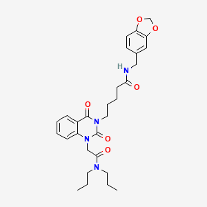 molecular formula C29H36N4O6 B11436807 N-(1,3-benzodioxol-5-ylmethyl)-5-[1-[2-(dipropylamino)-2-oxoethyl]-2,4-dioxo-1,4-dihydroquinazolin-3(2H)-yl]pentanamide 