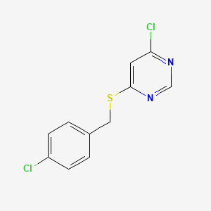 molecular formula C11H8Cl2N2S B11436811 4-Chloro-6-[(4-chlorobenzyl)sulfanyl]pyrimidine 