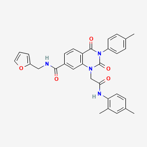 molecular formula C31H28N4O5 B11436812 1-{2-[(2,4-dimethylphenyl)amino]-2-oxoethyl}-N-(furan-2-ylmethyl)-3-(4-methylphenyl)-2,4-dioxo-1,2,3,4-tetrahydroquinazoline-7-carboxamide 