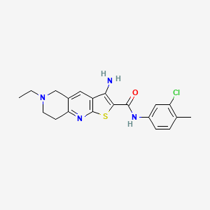 molecular formula C20H21ClN4OS B11436864 3-amino-N-(3-chloro-4-methylphenyl)-6-ethyl-5,6,7,8-tetrahydrothieno[2,3-b][1,6]naphthyridine-2-carboxamide 