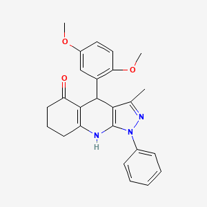 molecular formula C25H25N3O3 B11436871 4-(2,5-dimethoxyphenyl)-3-methyl-1-phenyl-1,4,6,7,8,9-hexahydro-5H-pyrazolo[3,4-b]quinolin-5-one 