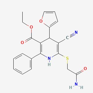 Ethyl 6-[(2-amino-2-oxoethyl)sulfanyl]-5-cyano-4-(furan-2-yl)-2-phenyl-1,4-dihydropyridine-3-carboxylate