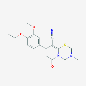 8-(4-ethoxy-3-methoxyphenyl)-3-methyl-6-oxo-3,4,7,8-tetrahydro-2H,6H-pyrido[2,1-b][1,3,5]thiadiazine-9-carbonitrile