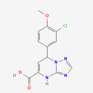 molecular formula C13H11ClN4O3 B11436911 7-(3-Chloro-4-methoxyphenyl)-4,7-dihydro[1,2,4]triazolo[1,5-a]pyrimidine-5-carboxylic acid 