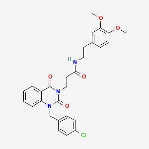 3-{1-[(4-chlorophenyl)methyl]-2,4-dioxo-1,2,3,4-tetrahydroquinazolin-3-yl}-N-[2-(3,4-dimethoxyphenyl)ethyl]propanamide