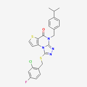 1-((2-chloro-4-fluorobenzyl)thio)-4-(4-isopropylbenzyl)thieno[2,3-e][1,2,4]triazolo[4,3-a]pyrimidin-5(4H)-one