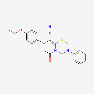 8-(4-ethoxyphenyl)-6-oxo-3-phenyl-3,4,7,8-tetrahydro-2H,6H-pyrido[2,1-b][1,3,5]thiadiazine-9-carbonitrile